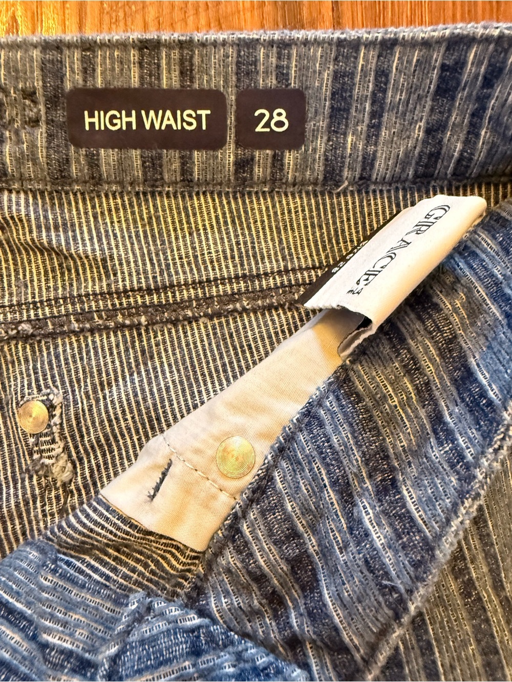 Divided Grace in LA Striped Flare Jeans - Blue - Picture 3 of 4